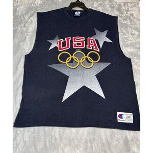 Champion Mens USA Olympic Cut off Graphic Tee XXL